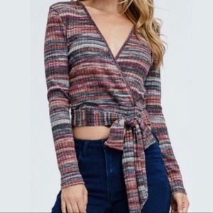 Free People Movement Cropped Wrap Top - Size Large